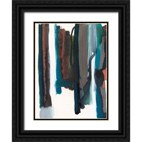 Lyrical Lines I Black Ornate Wood Framed Art Print with Double Matting by Fuchs, Jodi