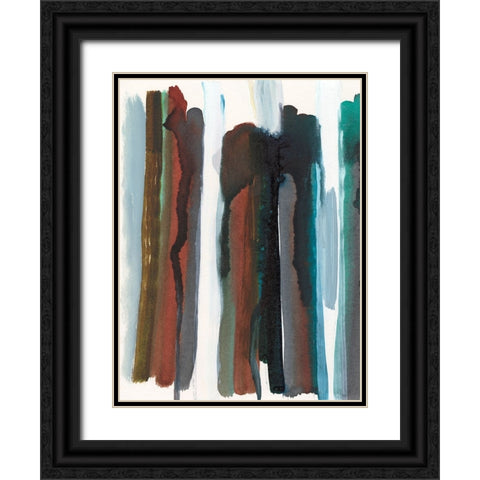 Lyrical Lines II Black Ornate Wood Framed Art Print with Double Matting by Fuchs, Jodi
