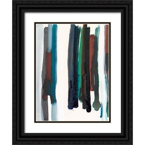 Lyrical Lines III Black Ornate Wood Framed Art Print with Double Matting by Fuchs, Jodi