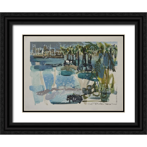 Bahrain Bay  II Black Ornate Wood Framed Art Print with Double Matting by Ferrell, Erin McGee