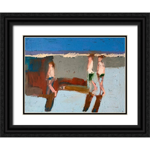 Beach Walkers I Black Ornate Wood Framed Art Print with Double Matting by Ferrell, Erin McGee