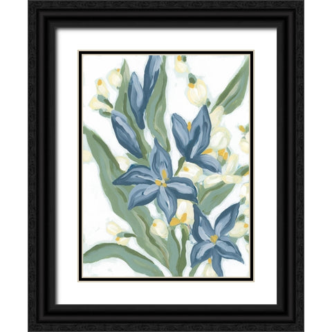 Blue Nettle I Black Ornate Wood Framed Art Print with Double Matting by Vess, June Erica