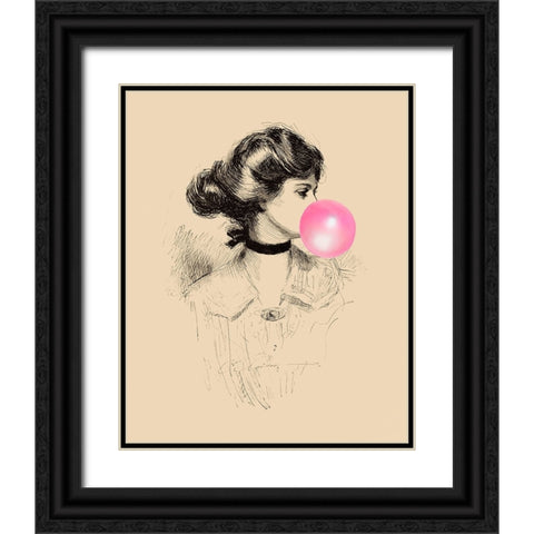 Victorian Ladies Misbehaving I Black Ornate Wood Framed Art Print with Double Matting by Longley, Alicia