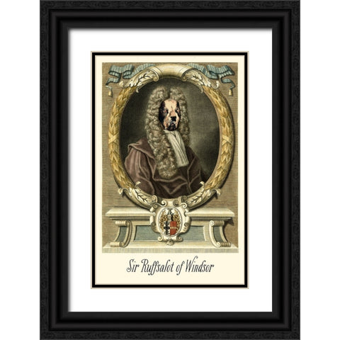Royal Dog Portrait I Black Ornate Wood Framed Art Print with Double Matting by Longley, Alicia