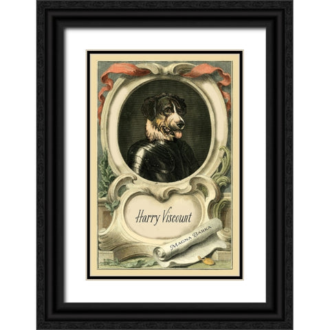 Royal Dog Portrait III Black Ornate Wood Framed Art Print with Double Matting by Longley, Alicia