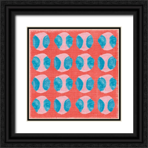 Square and Circles II Black Ornate Wood Framed Art Print with Double Matting by Wang, Melissa