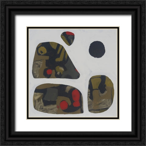 Painted Stones I Black Ornate Wood Framed Art Print with Double Matting by Ferrell, Erin McGee