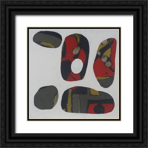 Painted Stones II Black Ornate Wood Framed Art Print with Double Matting by Ferrell, Erin McGee
