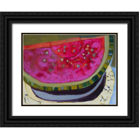 Watermelon I Black Ornate Wood Framed Art Print with Double Matting by Ferrell, Erin McGee