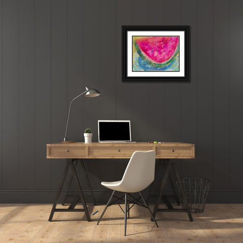 Watermelon III Black Ornate Wood Framed Art Print with Double Matting by Ferrell, Erin McGee