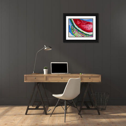 Watermelon VI Black Ornate Wood Framed Art Print with Double Matting by Ferrell, Erin McGee