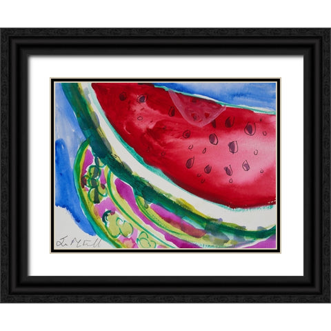 Watermelon VI Black Ornate Wood Framed Art Print with Double Matting by Ferrell, Erin McGee