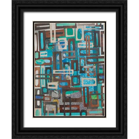 Pompeii Baths IV Black Ornate Wood Framed Art Print with Double Matting by Good, Coco