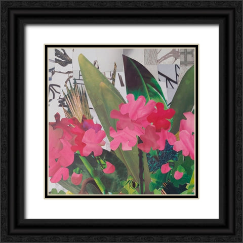 Poolside Geraniums  I Black Ornate Wood Framed Art Print with Double Matting by Good, Coco