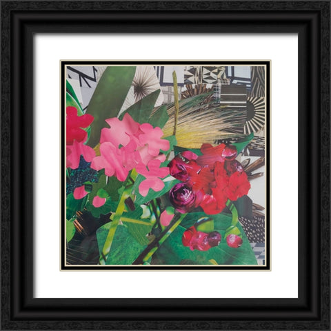 Poolside Geraniums  II Black Ornate Wood Framed Art Print with Double Matting by Good, Coco