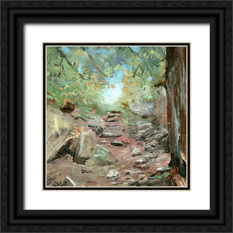 Trail in Woods Black Ornate Wood Framed Art Print with Double Matting by Iafrate, Sandra