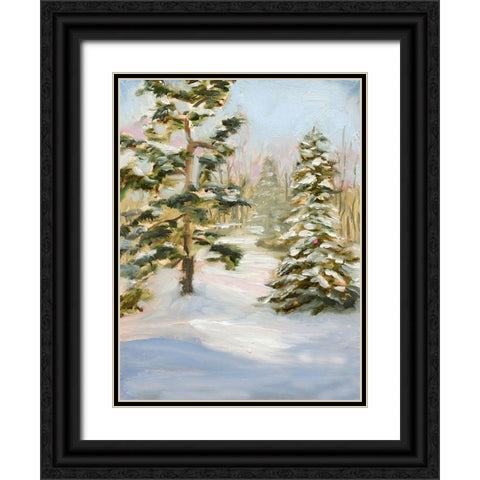 Trees in Winter Black Ornate Wood Framed Art Print with Double Matting by Iafrate, Sandra