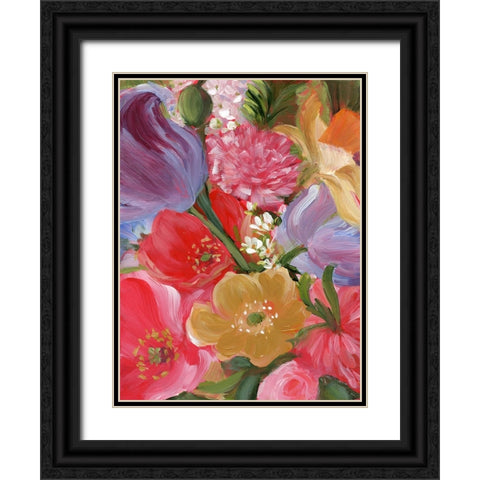 Yellow and Violet Flowers II Black Ornate Wood Framed Art Print with Double Matting by Iafrate, Sandra