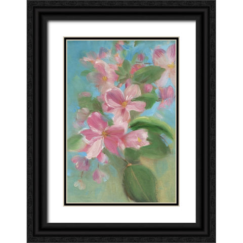 Sweeping Florals Black Ornate Wood Framed Art Print with Double Matting by Iafrate, Sandra