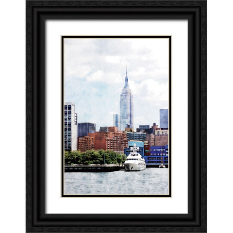 NYC ESB Day Black Ornate Wood Framed Art Print with Double Matting by Pica, Jeff