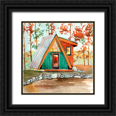 Cabin in the Woods I Black Ornate Wood Framed Art Print with Double Matting by McCreery, Paul
