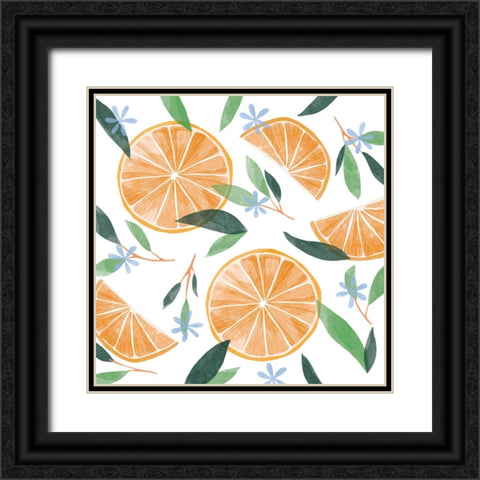 Orange Blossom Slices II Black Ornate Wood Framed Art Print with Double Matting by Ewer, Rebekah