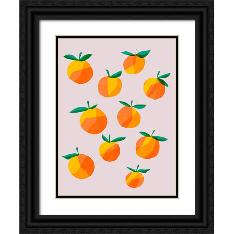 Peach Groupings I Black Ornate Wood Framed Art Print with Double Matting by Ewer, Rebekah