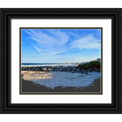 A Day on the Coast Black Ornate Wood Framed Art Print with Double Matting by Kalina, Emily