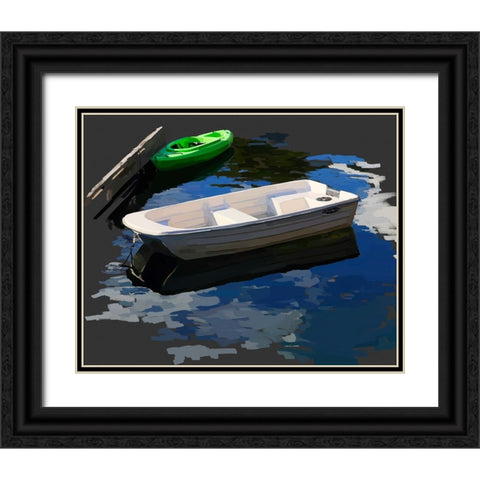 Boat Study III Black Ornate Wood Framed Art Print with Double Matting by Kalina, Emily