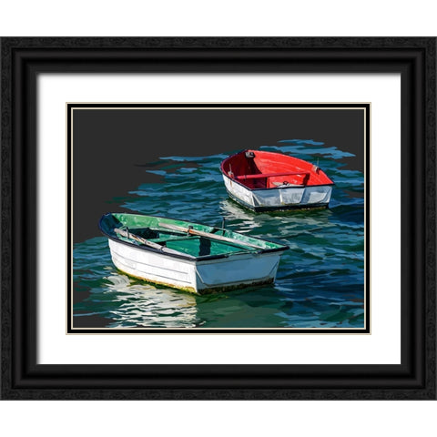 Boat Study V Black Ornate Wood Framed Art Print with Double Matting by Kalina, Emily