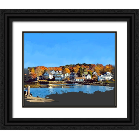 Boothbay  II Black Ornate Wood Framed Art Print with Double Matting by Kalina, Emily