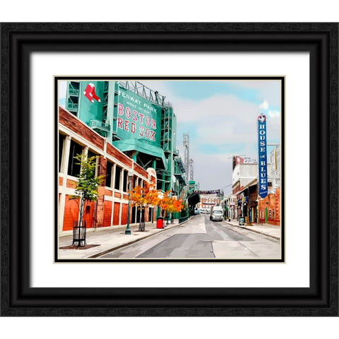 Fenway Black Ornate Wood Framed Art Print with Double Matting by Kalina, Emily