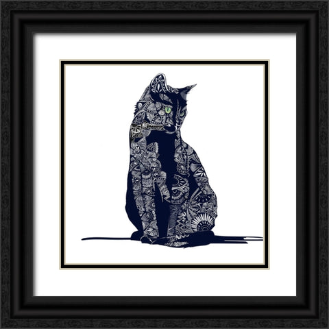 Zentangle I Black Ornate Wood Framed Art Print with Double Matting by Kalina, Emily