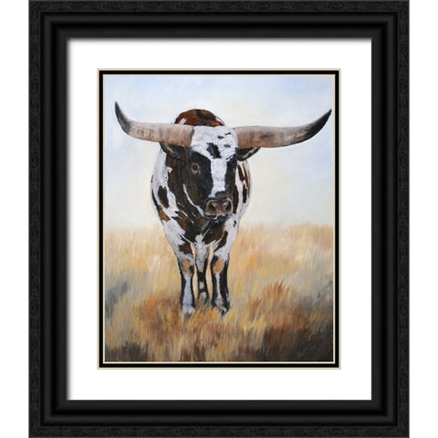 Longhorn Samurai I Black Ornate Wood Framed Art Print with Double Matting by Winkler, Kathy