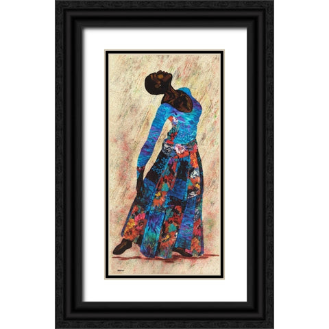 Her Beauty III Black Ornate Wood Framed Art Print with Double Matting by Saunders, Alonzo