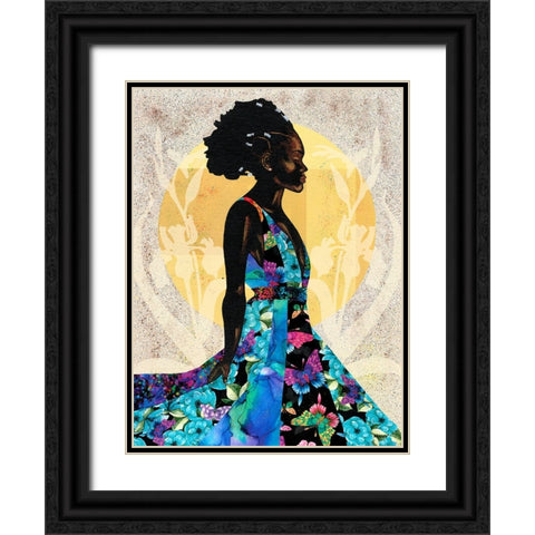 Her Flow Black Ornate Wood Framed Art Print with Double Matting by Saunders, Alonzo