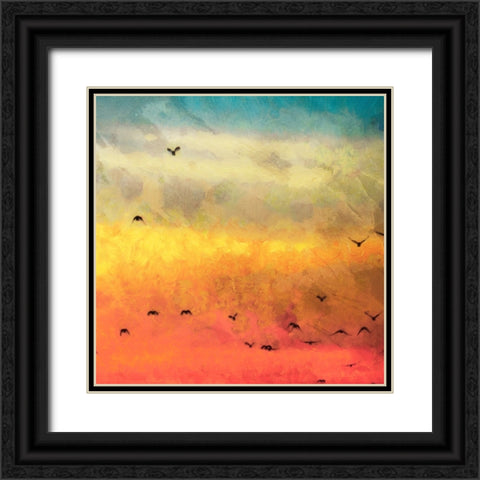 Morning Flight I Black Ornate Wood Framed Art Print with Double Matting by Saunders, Alonzo