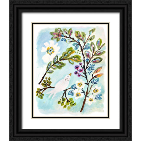 A Sweet Bird I Black Ornate Wood Framed Art Print with Double Matting by Fields, Karen