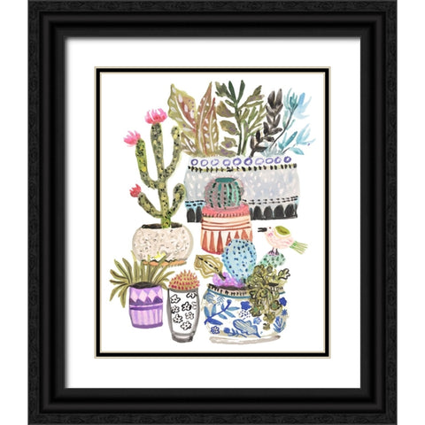 Plant Garden II Black Ornate Wood Framed Art Print with Double Matting by Fields, Karen