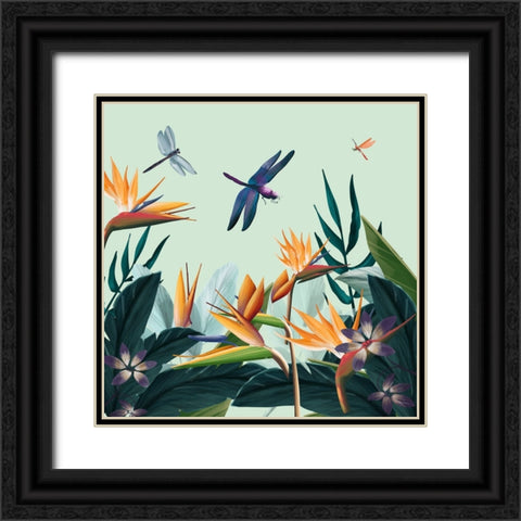 Tropical Flowers III Black Ornate Wood Framed Art Print with Double Matting by Arctic Frame