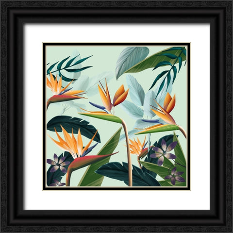 Tropical Flowers IV Black Ornate Wood Framed Art Print with Double Matting by Arctic Frame