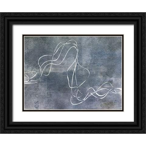 Organic Lining I Black Ornate Wood Framed Art Print with Double Matting by Haase, Andrea