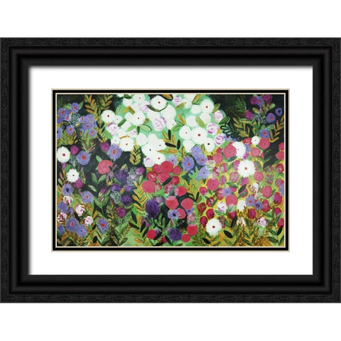 A Midnight Garden II Black Ornate Wood Framed Art Print with Double Matting by Hampe, Shelley