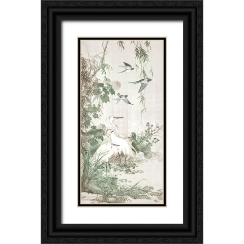 Chinoiserie Panel II Black Ornate Wood Framed Art Print with Double Matting by Hunziker, Steve