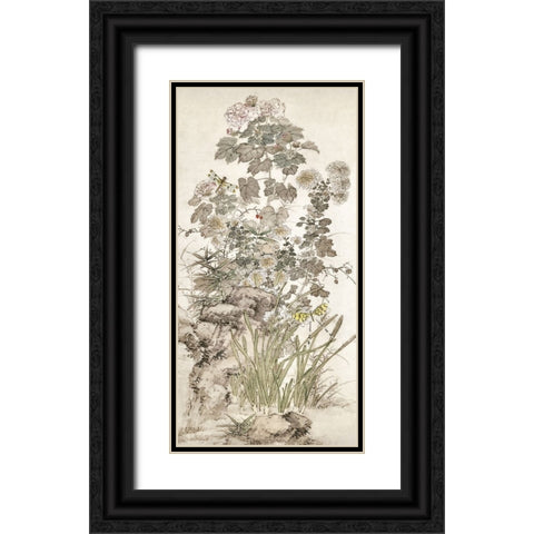 Chinoiserie Panel III Black Ornate Wood Framed Art Print with Double Matting by Hunziker, Steve