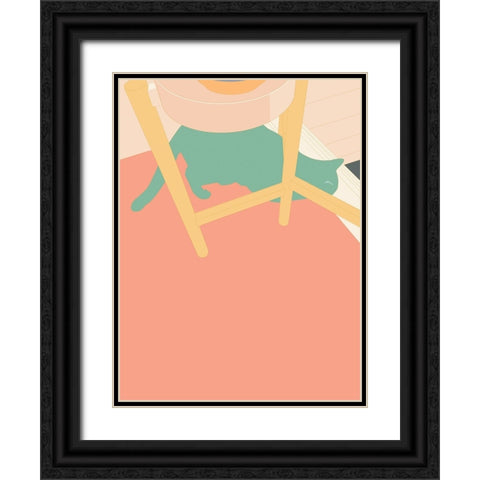 Curious Cat  II Black Ornate Wood Framed Art Print with Double Matting by Weiss, Richard