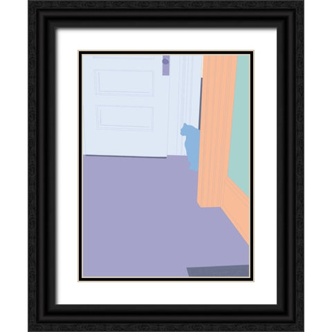 Curious Cat  III Black Ornate Wood Framed Art Print with Double Matting by Weiss, Richard