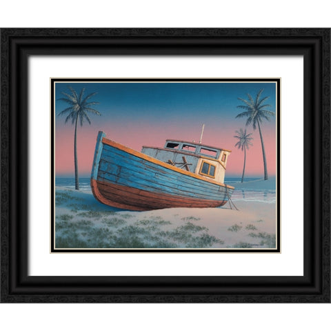 Barbados Sunset  I Black Ornate Wood Framed Art Print with Double Matting by Courtney, Richard