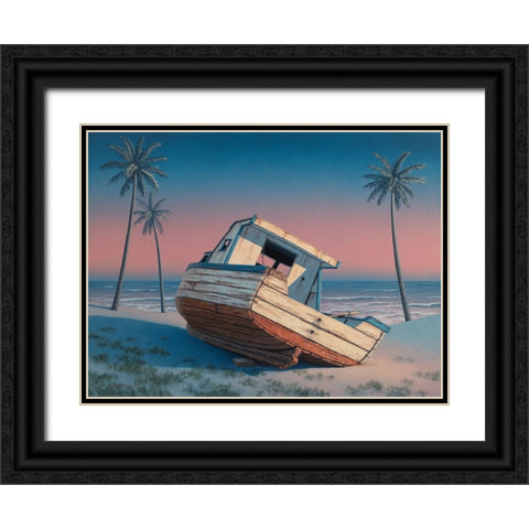 Barbados Sunset  II Black Ornate Wood Framed Art Print with Double Matting by Courtney, Richard