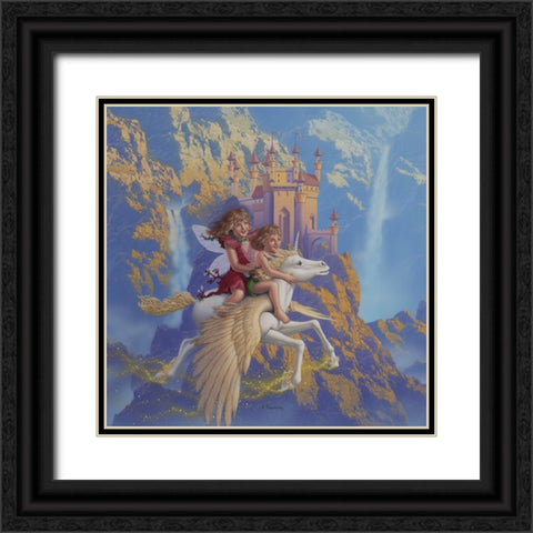 Fairy Sisters Black Ornate Wood Framed Art Print with Double Matting by Courtney, Richard